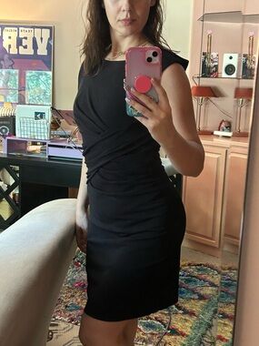 Banana Republic Black Ruched Mini Sheath Dress